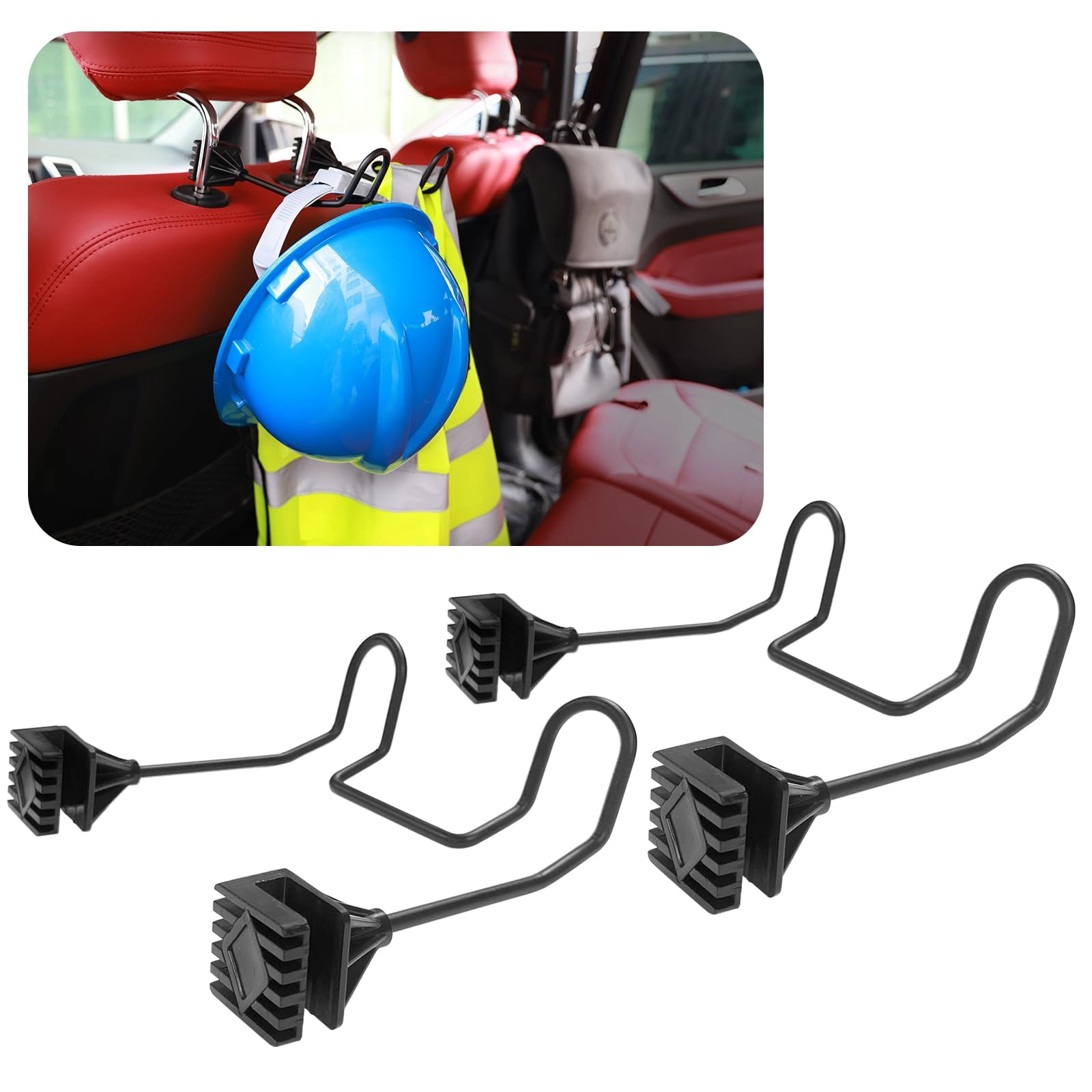 godliy Hard Hat Holder for Truck Seat - Black 2 PCS