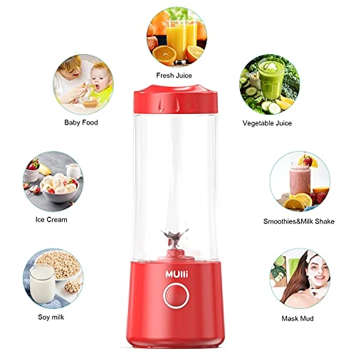 Multifunctional Portable Blender MA5 - USB Rechargeable 6 Stainless Steel Blades Auto Shut Off