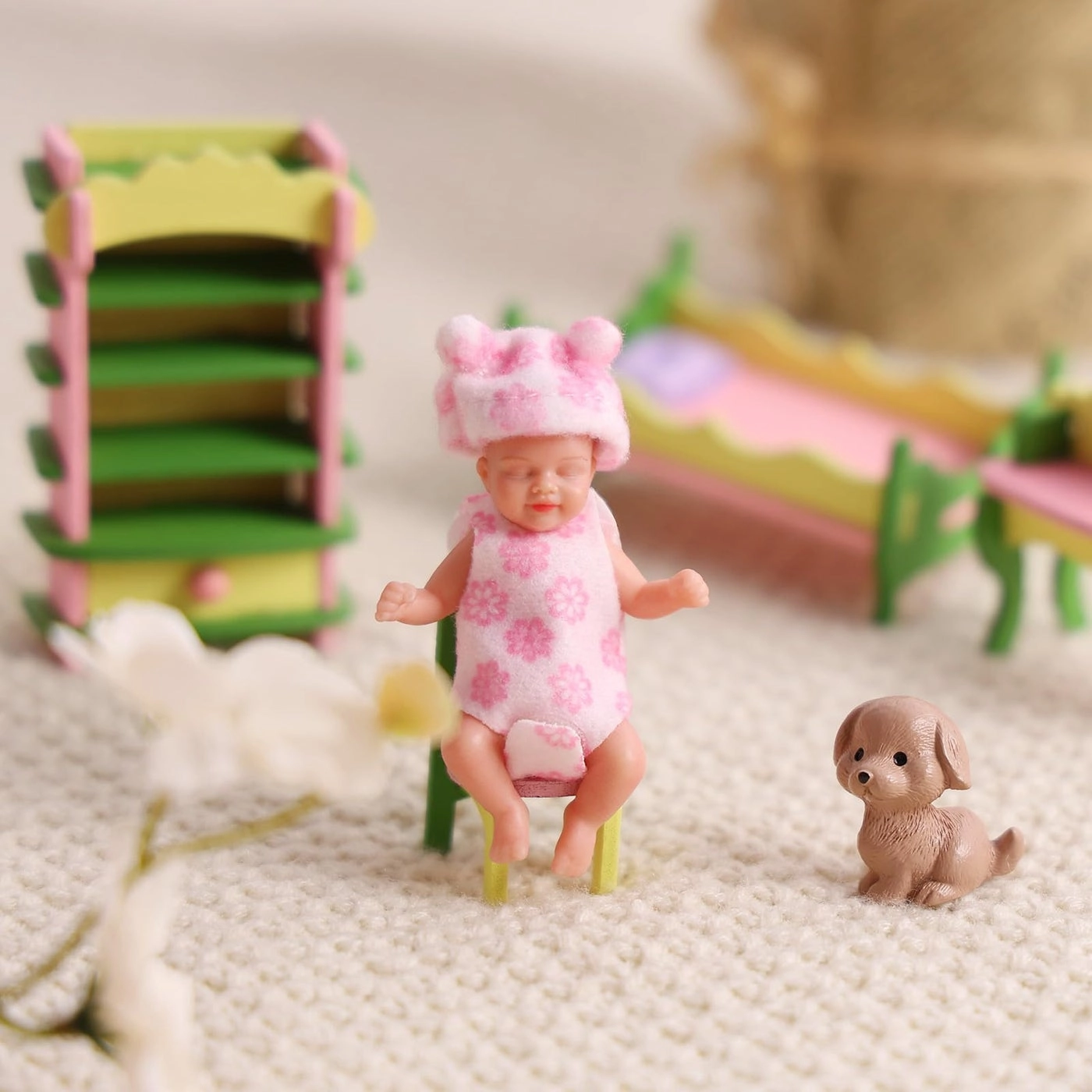 Mini Silicone Baby Doll - 3 Inch Reborn Ages 3+ Playset