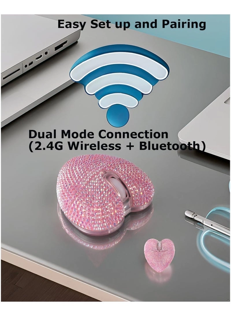 Silent Wireless Bluetooth Mouse - Bluetooth 5.2 USB 2.4GHz