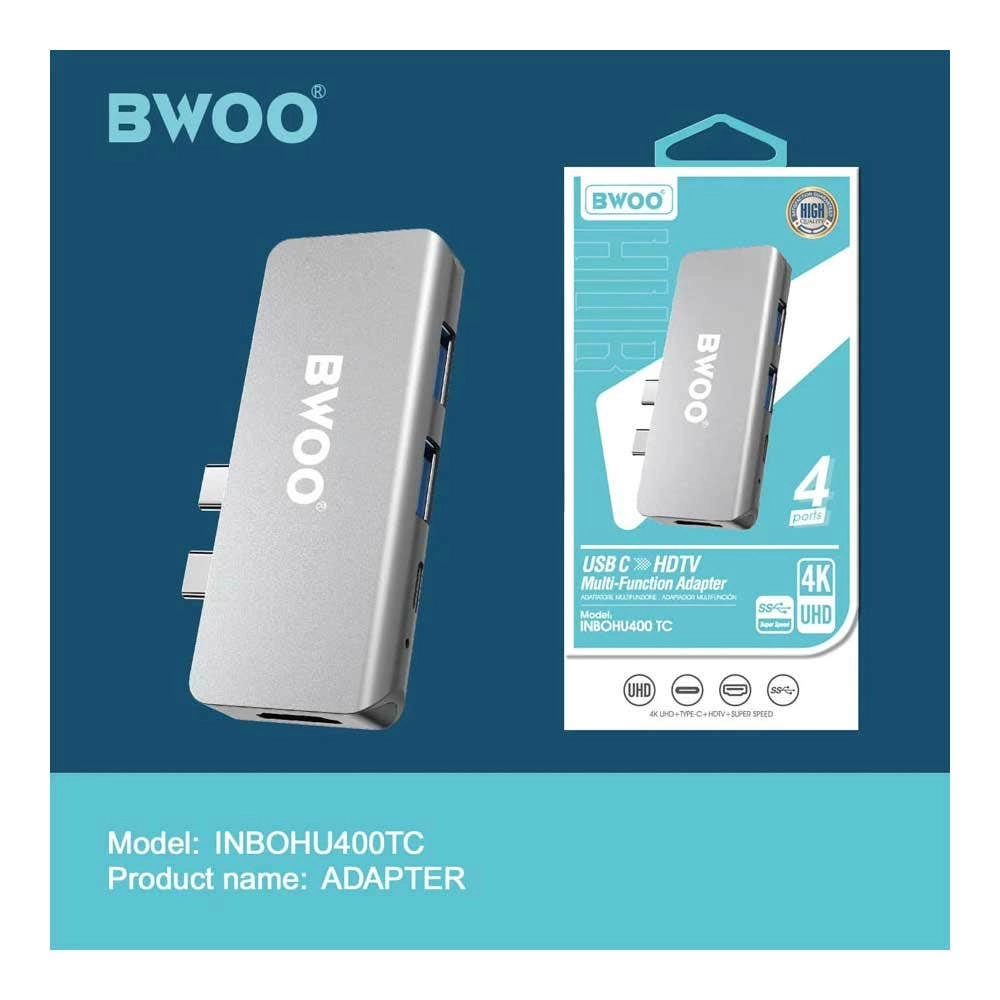 Inet HUB TYPE C to HDMI 2 USB 3.0PD - USB C