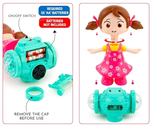 360 Degree Rotating Musical Dancing Girl Doll - 12 months and up