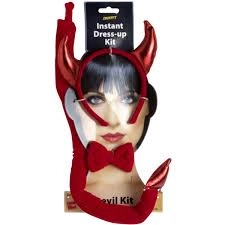 Smiffys Devil Set - lurex horns tail bow tie