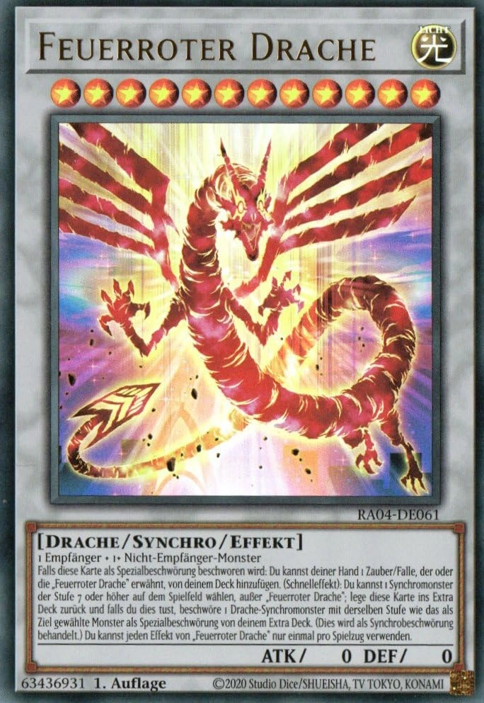MZTCG Yugioh Fire Red Dragon RA04-DE061 - German - 1st Edition