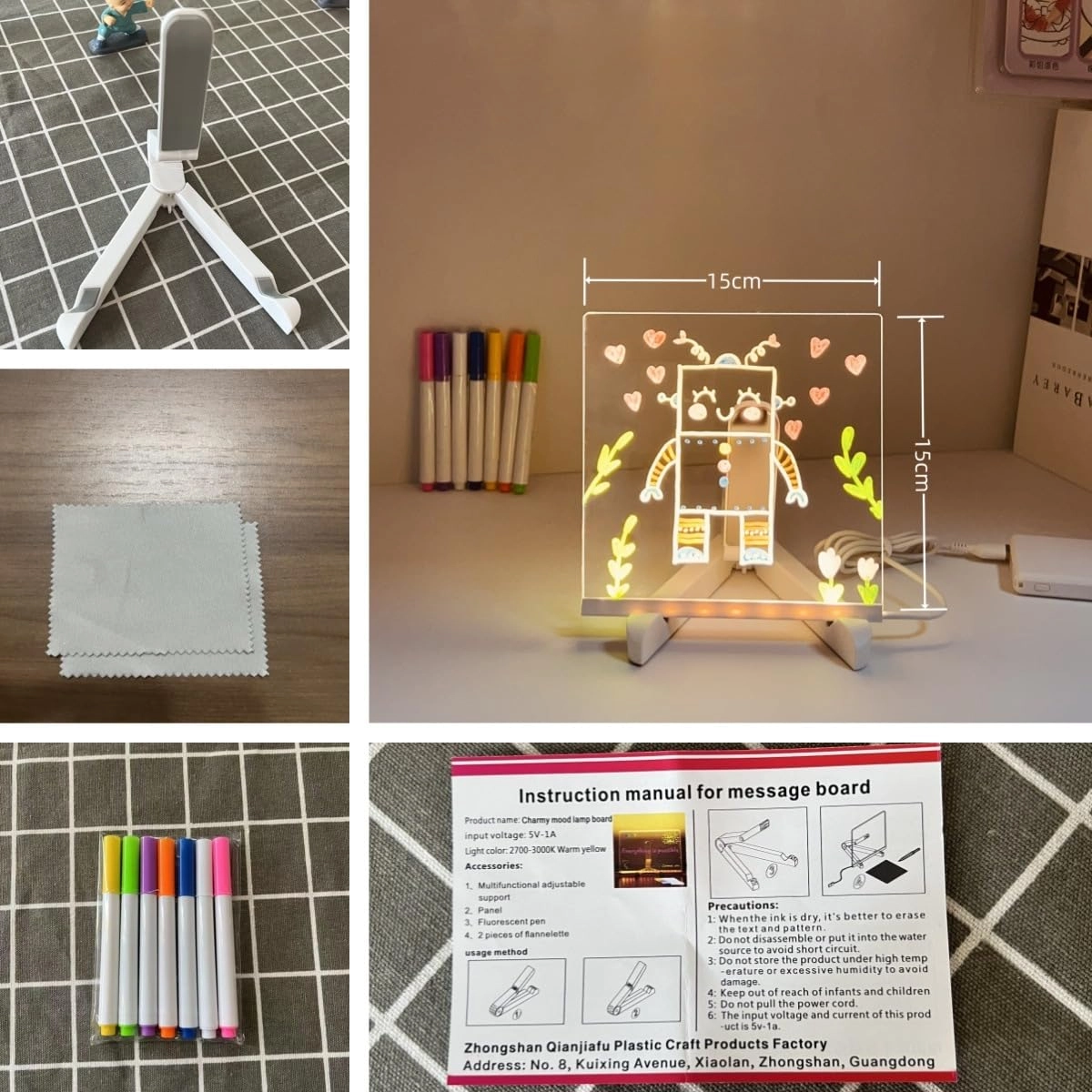LED Acrylic Writing Board - Corded Electric Pink