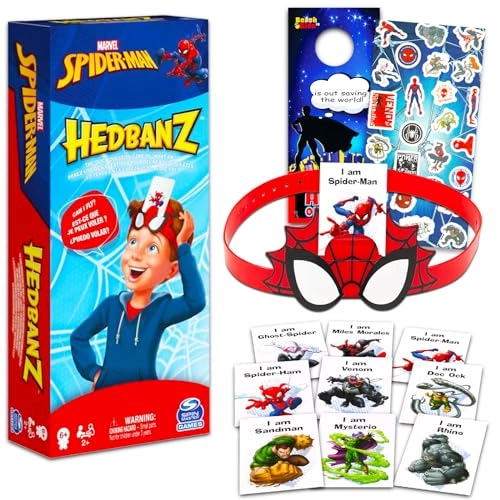 Spiderman Hedbanz Game - 6 years and up Gift Bundle