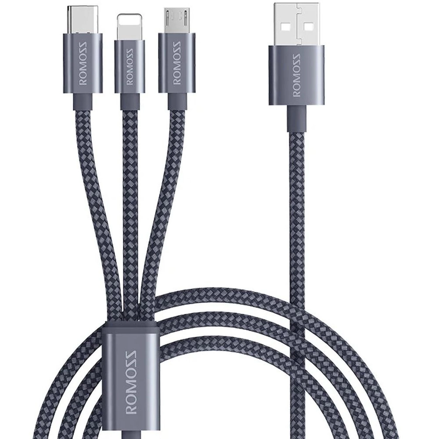 3-In-1 USB Cable USB-C to USB-A 1m