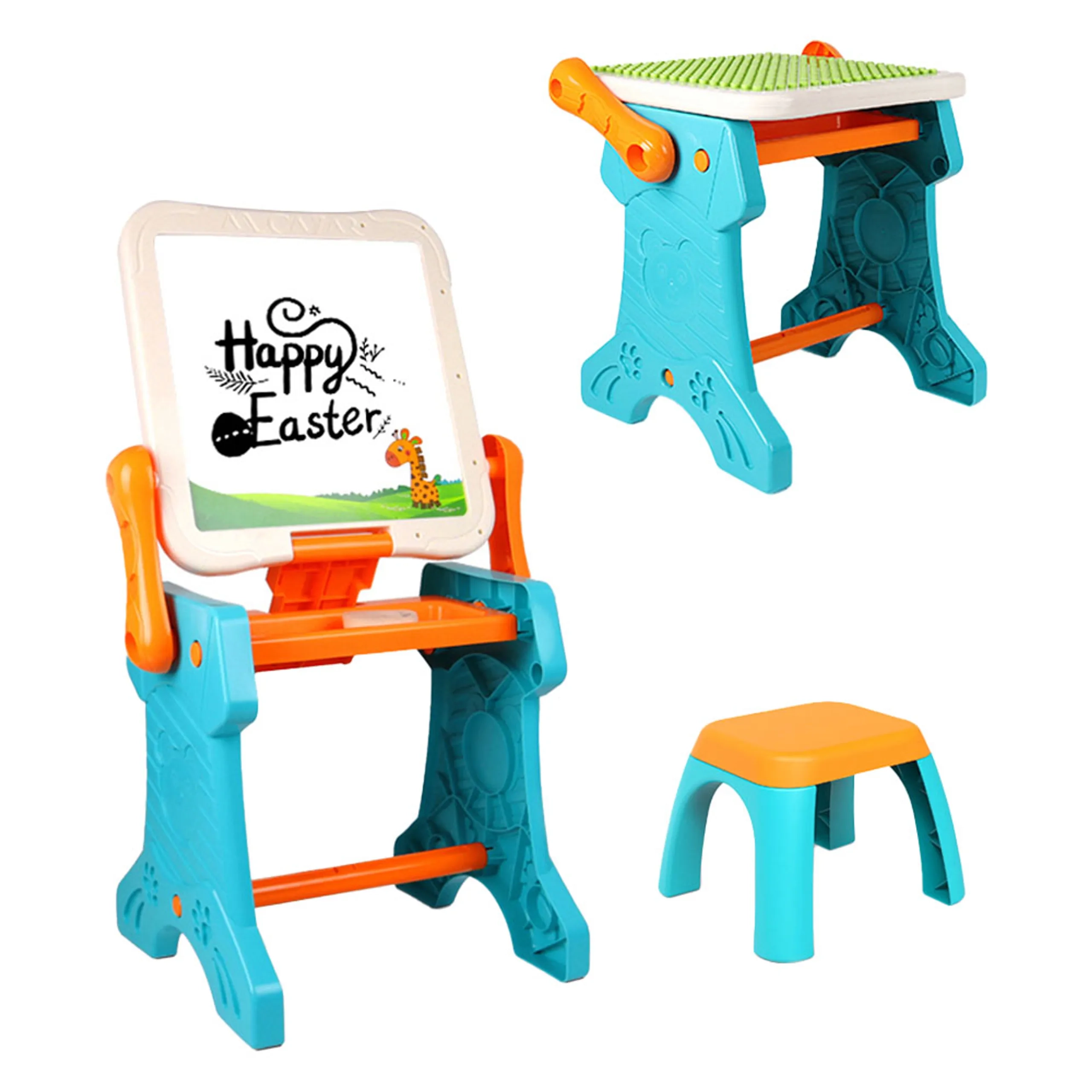 SAMBOX 2-In-1 Table & Magnetic Learning Board Set with Chair - Suitable for 3 years and above 43 pieces