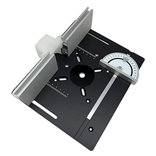Router Table Insert Plate - 240 x 200mm Aluminum Alloy + Backer Plate + 180° Angle Gauge