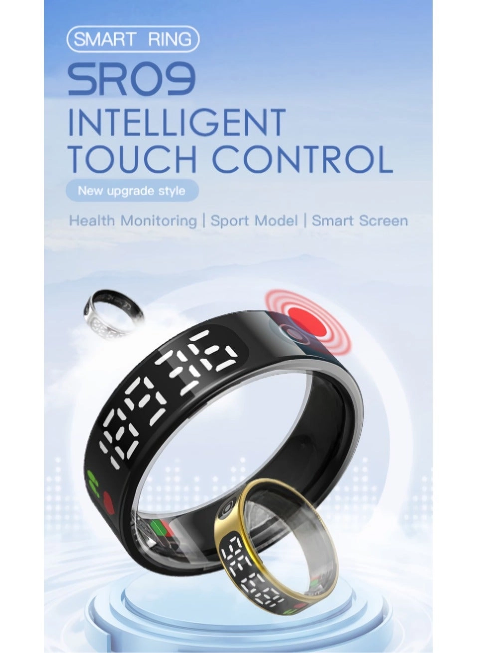 SR09 - Smart Ring IP68 Waterproof Heart Rate Monitor