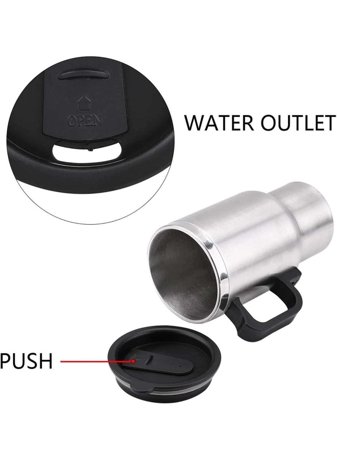 Stainless Steel Electric Kettle Travel Mug - 450ml