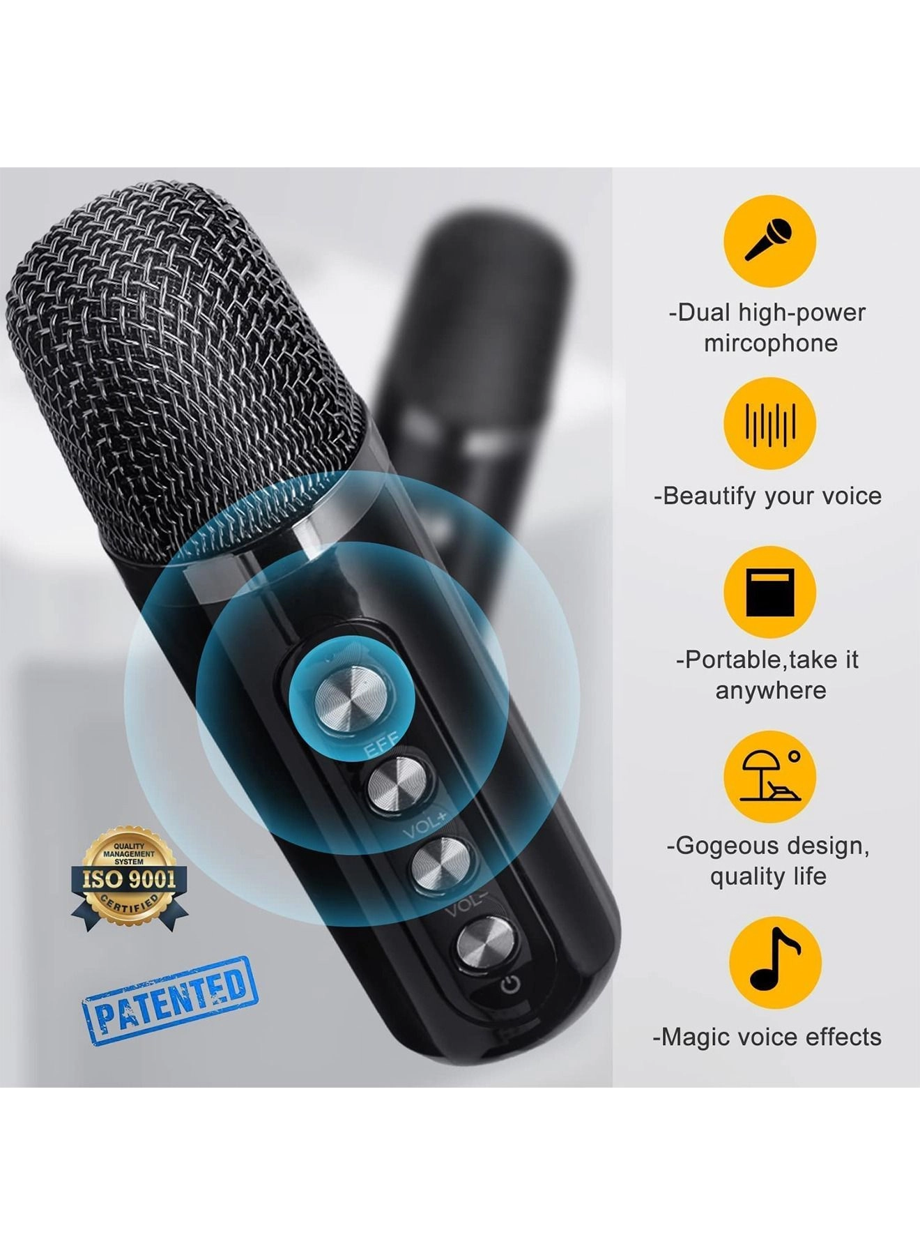 Portable Wireless Karaoke Microphone - two Y21 microphones