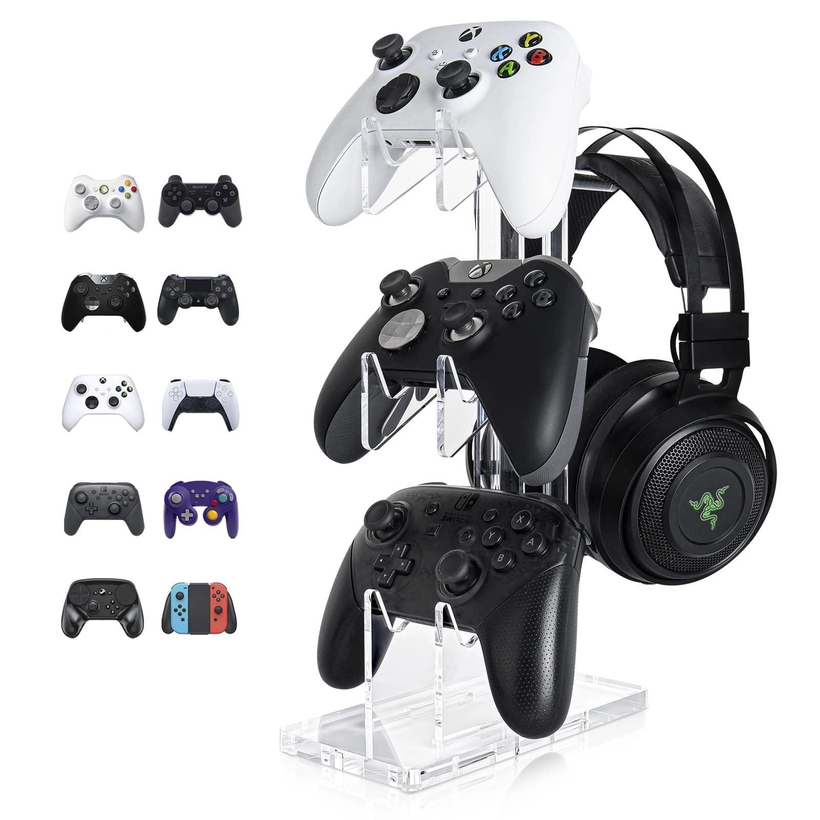 Universal 3 Tier Controller Holder and Headset Stand - PS4 PS5 Xbox ONE Switch
