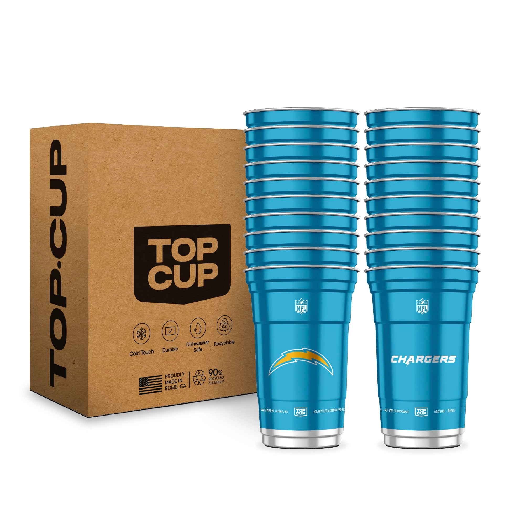 Top Cup NFL Chargers Aluminum Cup - 20 pcs