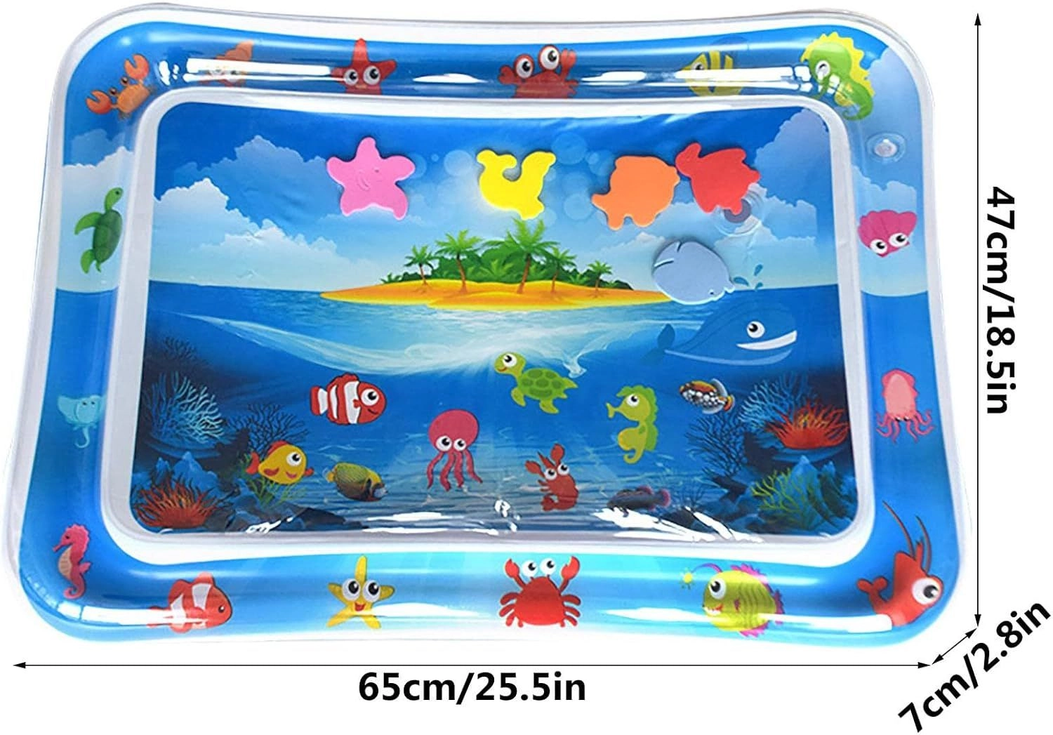 Tummy Time Inflatable Water Playmat - ocean-themed 0 month