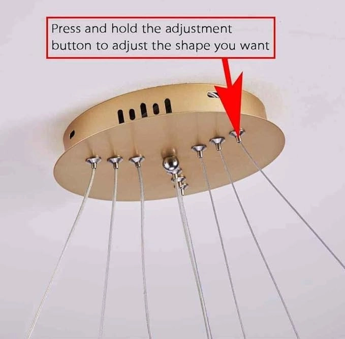 Golden 3 Ring LED Chandelier - 3 Color in one (WamWhite/Natural White/White)