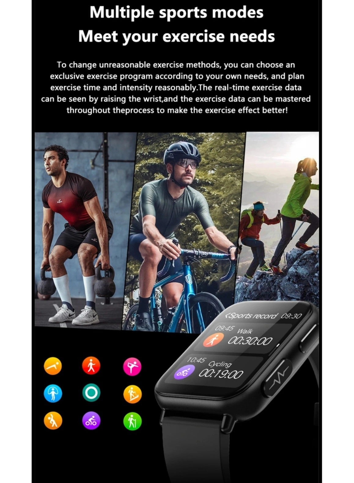 Glucose Monitoring Smart Watch - ECG Bluetooth Call SpO2