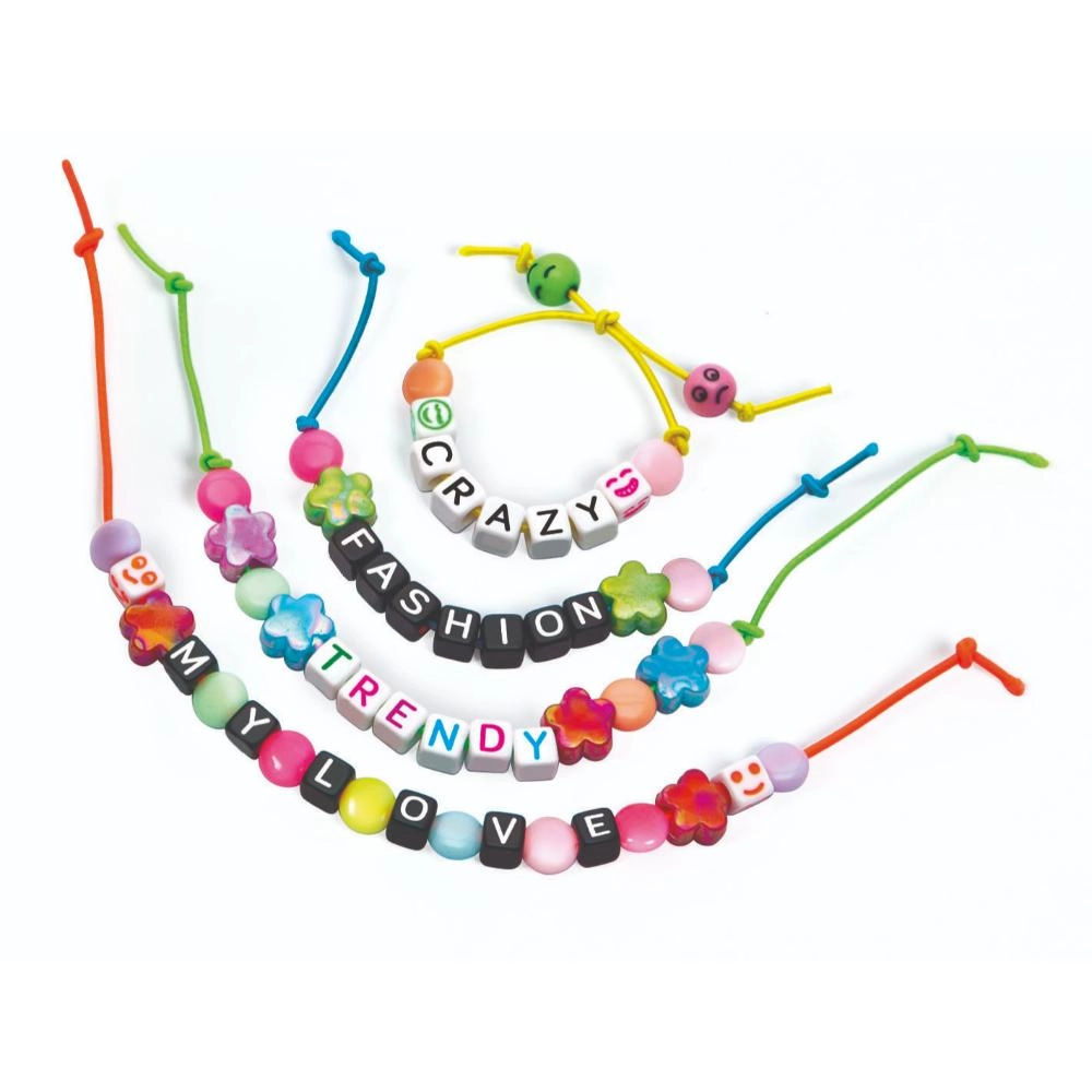 Crazy Chic Message Beads Bracelet Kit - Pink Suitable for 6 Years & Above