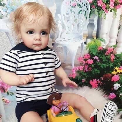Maggie Reborn Baby Doll - 24 inches 60 cm Blonde Hair Brown Eyes