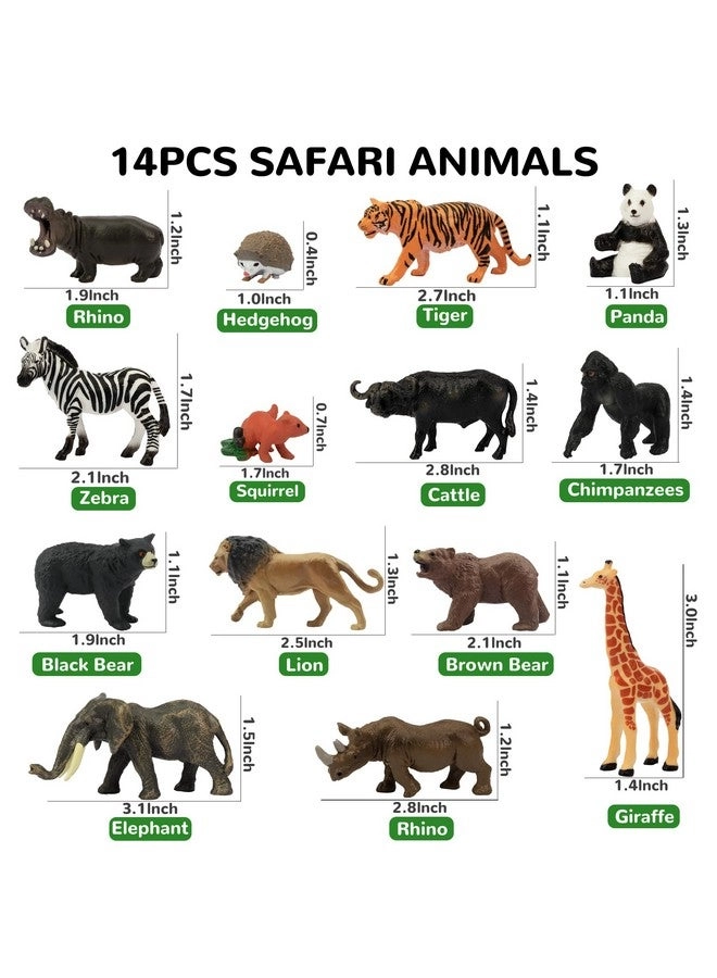 Tiny Jungle Animal Figures 14 pcs