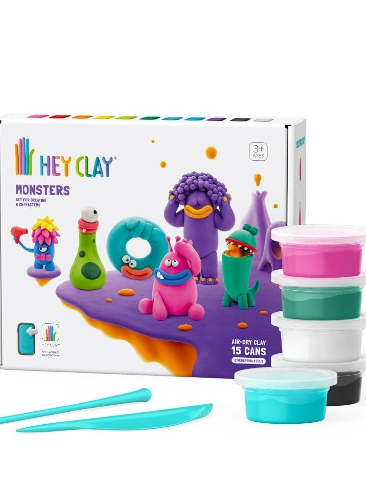 HEY CLAY Monsters Set - Organic 850g 15 pcs.