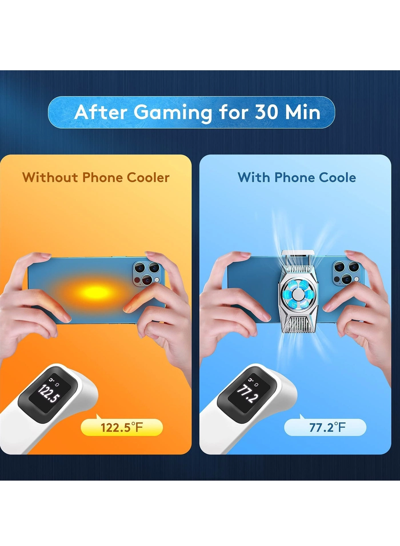 Phone Cooling Fan - Portable Mini Heatsink Silver