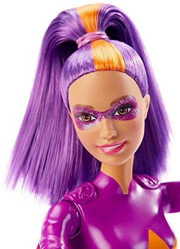 Barbie Fire Super Hero Doll - Purple hair streaked with orange Translucent purple power piece