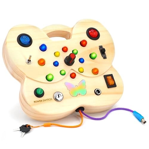 Montessori Toddler Busy Board - Butterfly 15 LED 3-4 years+