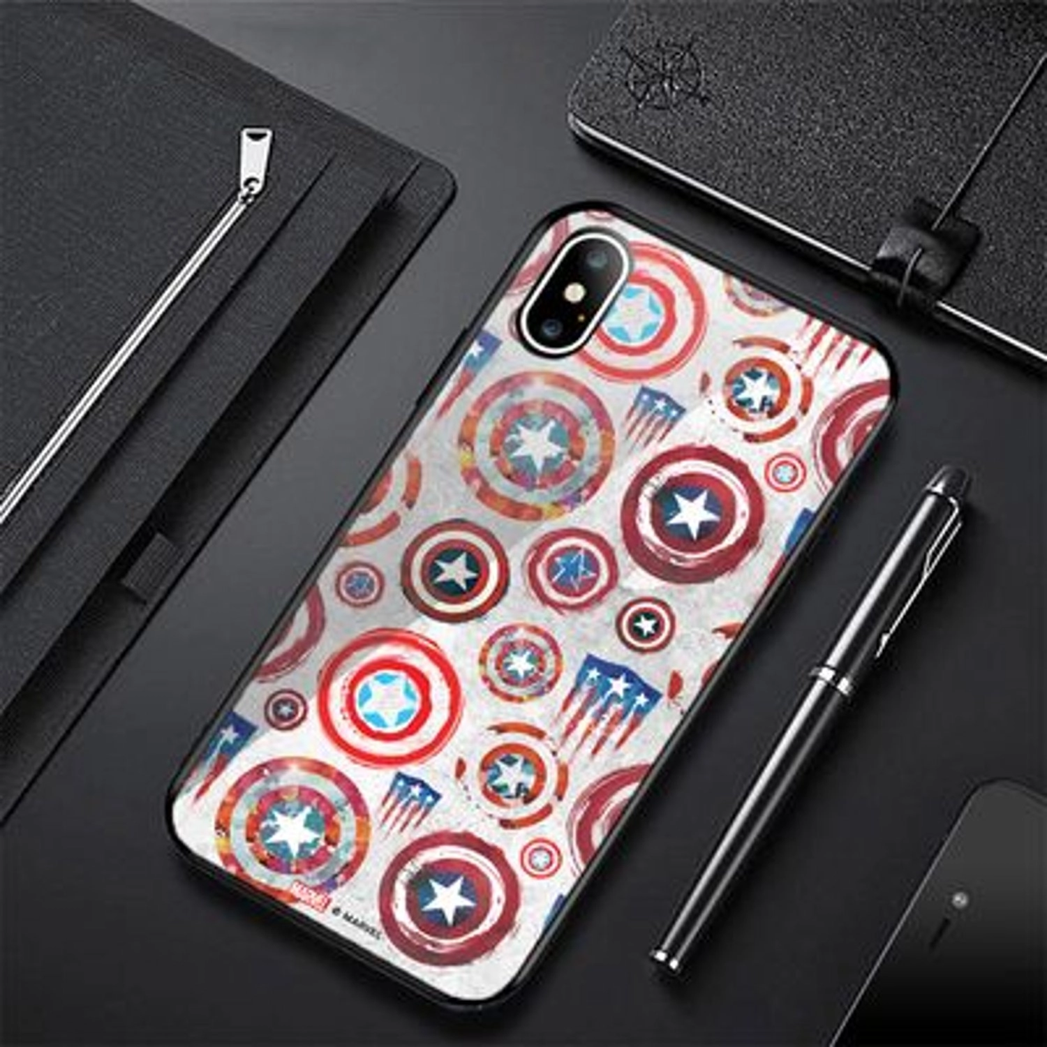 Watercolour Cap's Sheild Back Case for iPhone Xs