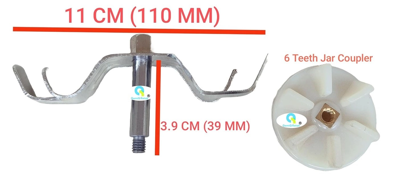 Chutney Jar Blade Set - 6 teeth Coupler Stainless steel