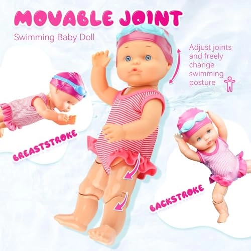 Swimming Baby Doll - Waterproof Floating Pink