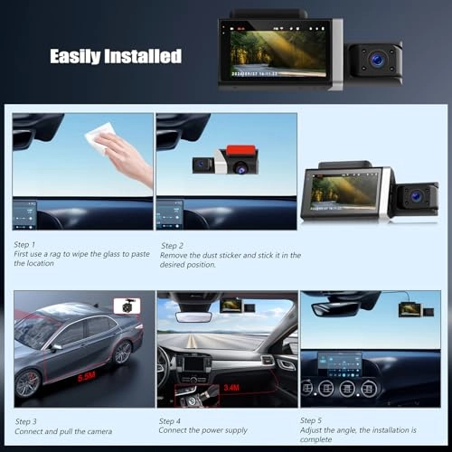 3 Channel Dashcam - 1080P front 480P rear 480P interior