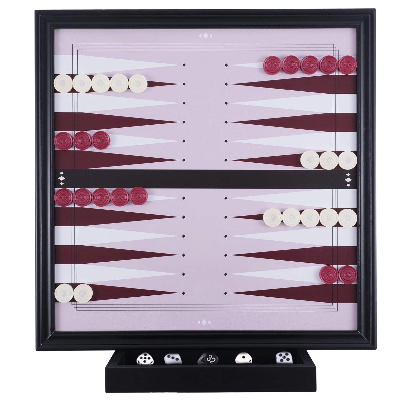 Backgammon Set - Red Wood