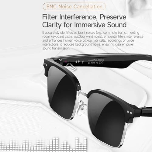 AI Smart Glasses - Real Time Translation 164 Languages BT Calling