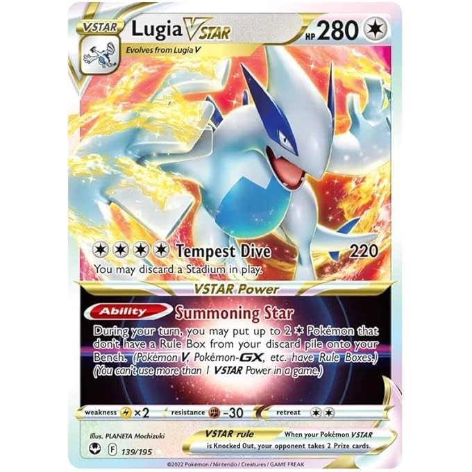 rayihni POKEMON LUGIA VSTAR 139/195 (SWSH SILVER TEMPEST) + 1X TITANCARDS TOPLOADER