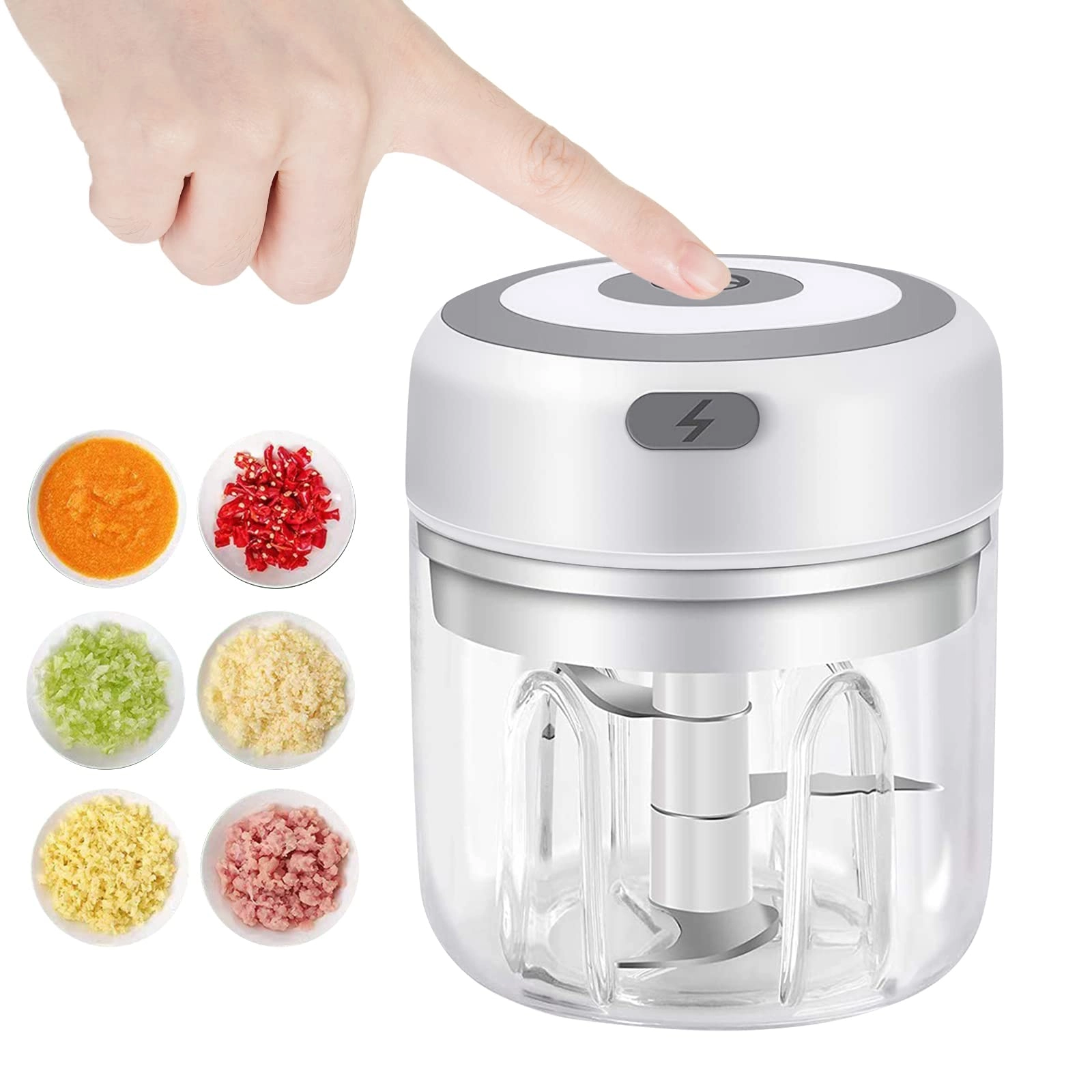 Hviww Garlic Chopper - 250 Milliliters USB Rechargeable