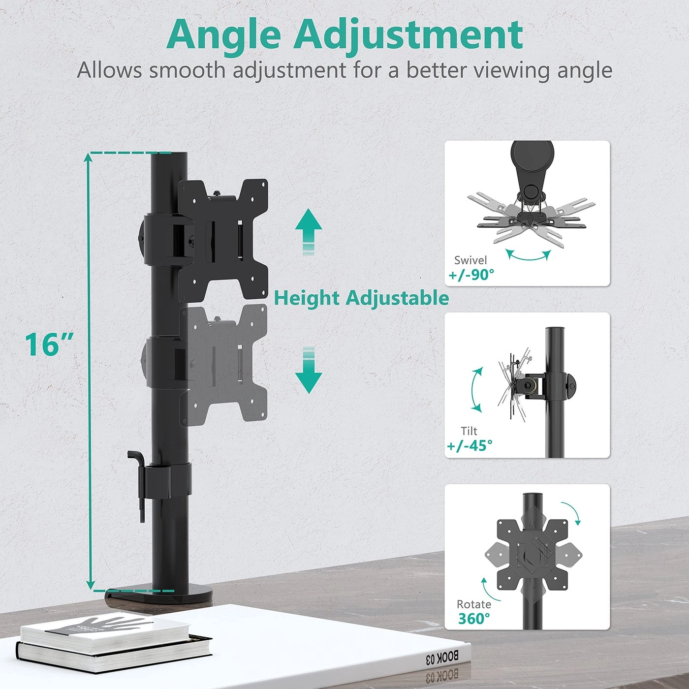 Single Monitor Mount - 17-34 inch 75 and 100mm