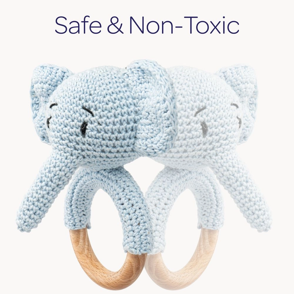 Crochet Ring Rattle Toy - Suitable for 0 month & above premium cotton yarn Tiger