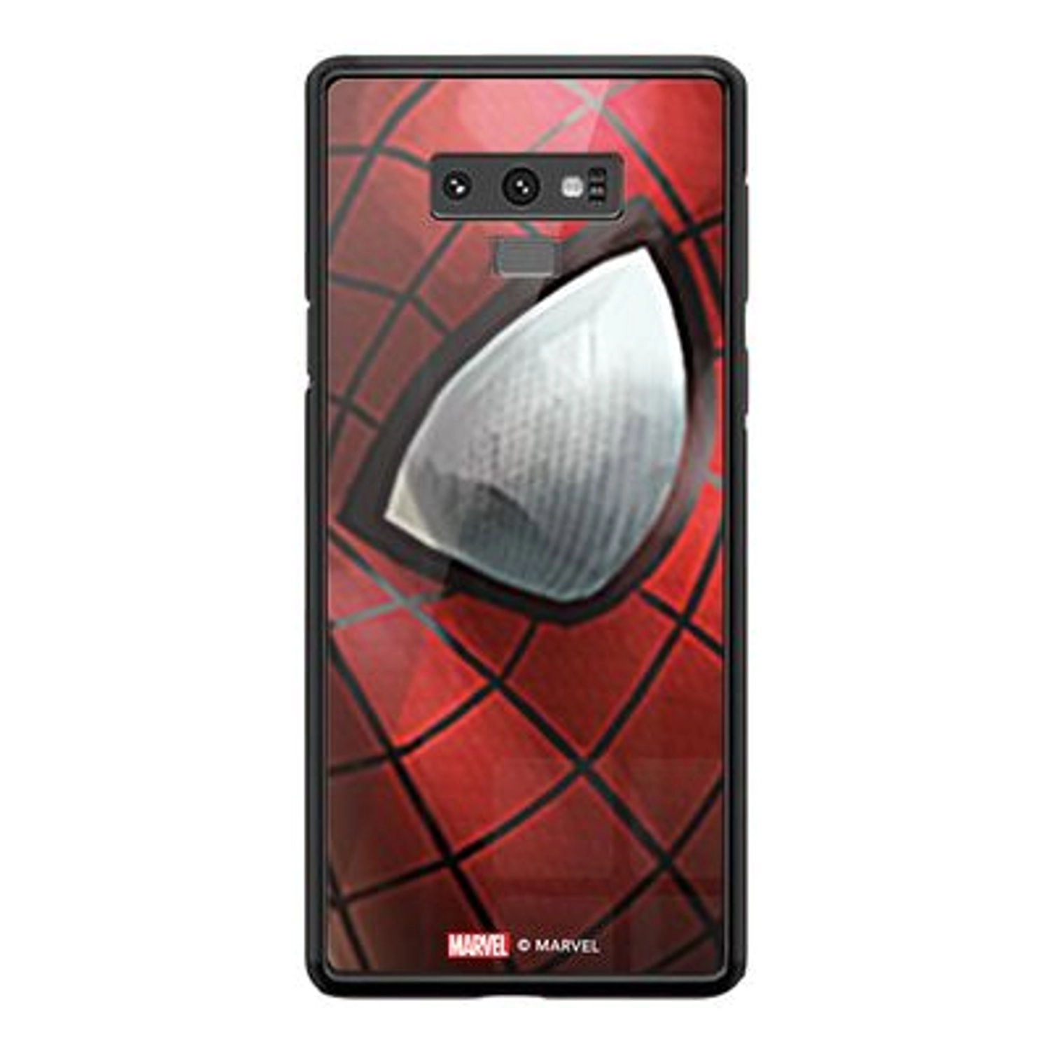 Wackylicious Spiderman Peek - TPU Bumper Case + Tempered Glass Back Back Case