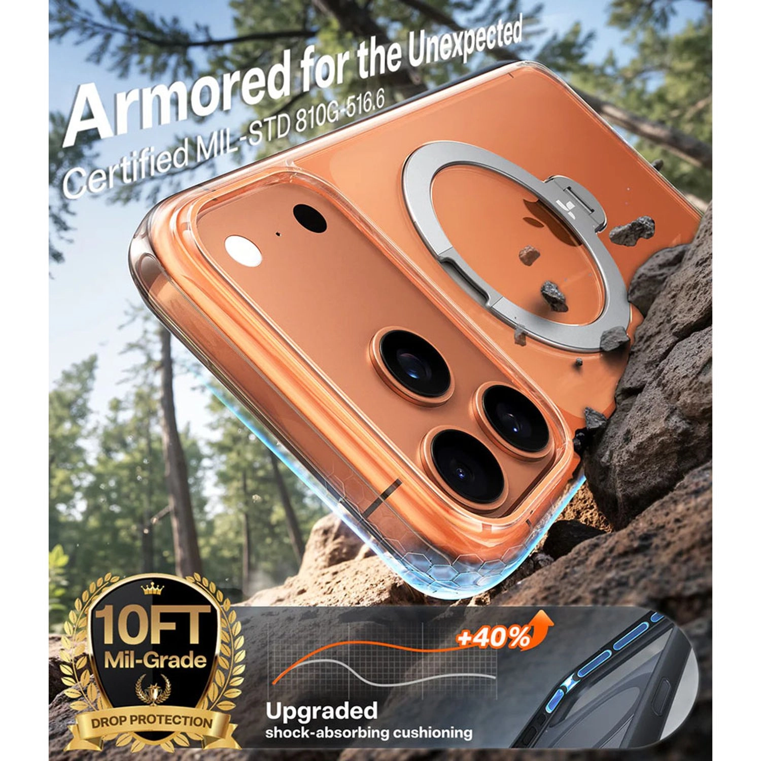 Ostand Spin Silicone Case with MagSafe for iPhone 17 Pro Max