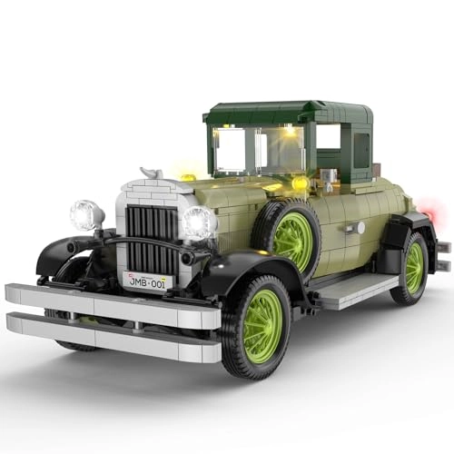 Brihappen Vintage Classic Car Model Building Set - 1297 PCS with Light