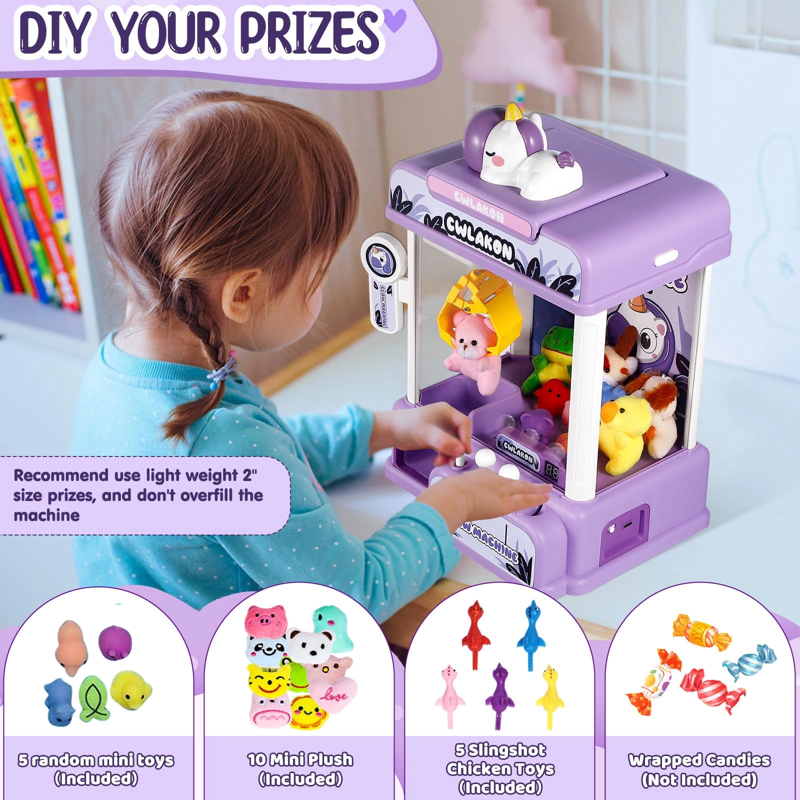 CWLAKON Mini Claw Machine Unicorns - 3 years+