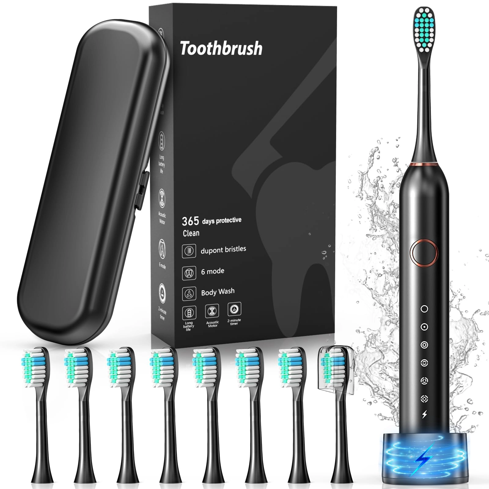 Cemobene Electric Toothbrush - Sonic 8 Brush Heads 40000 VPM