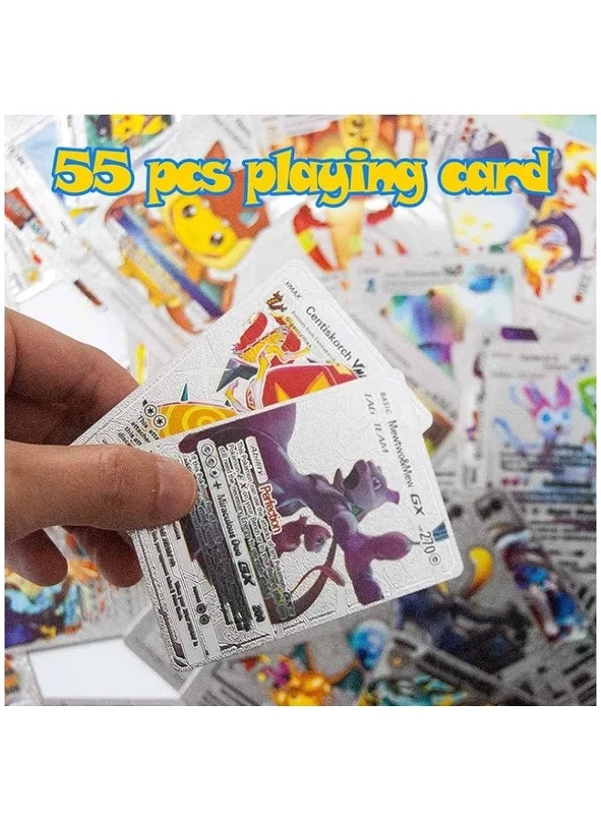 Assorted Cards Deck Box Set - Silver 55pcs