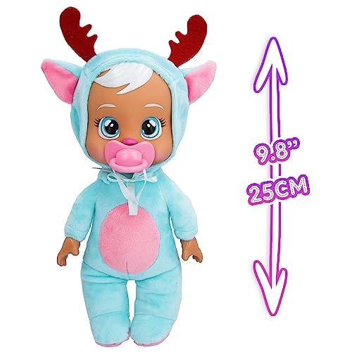 Eve Baby Doll - 9" Blue and Pink Reindeer Themed Pajamas Ages 18+