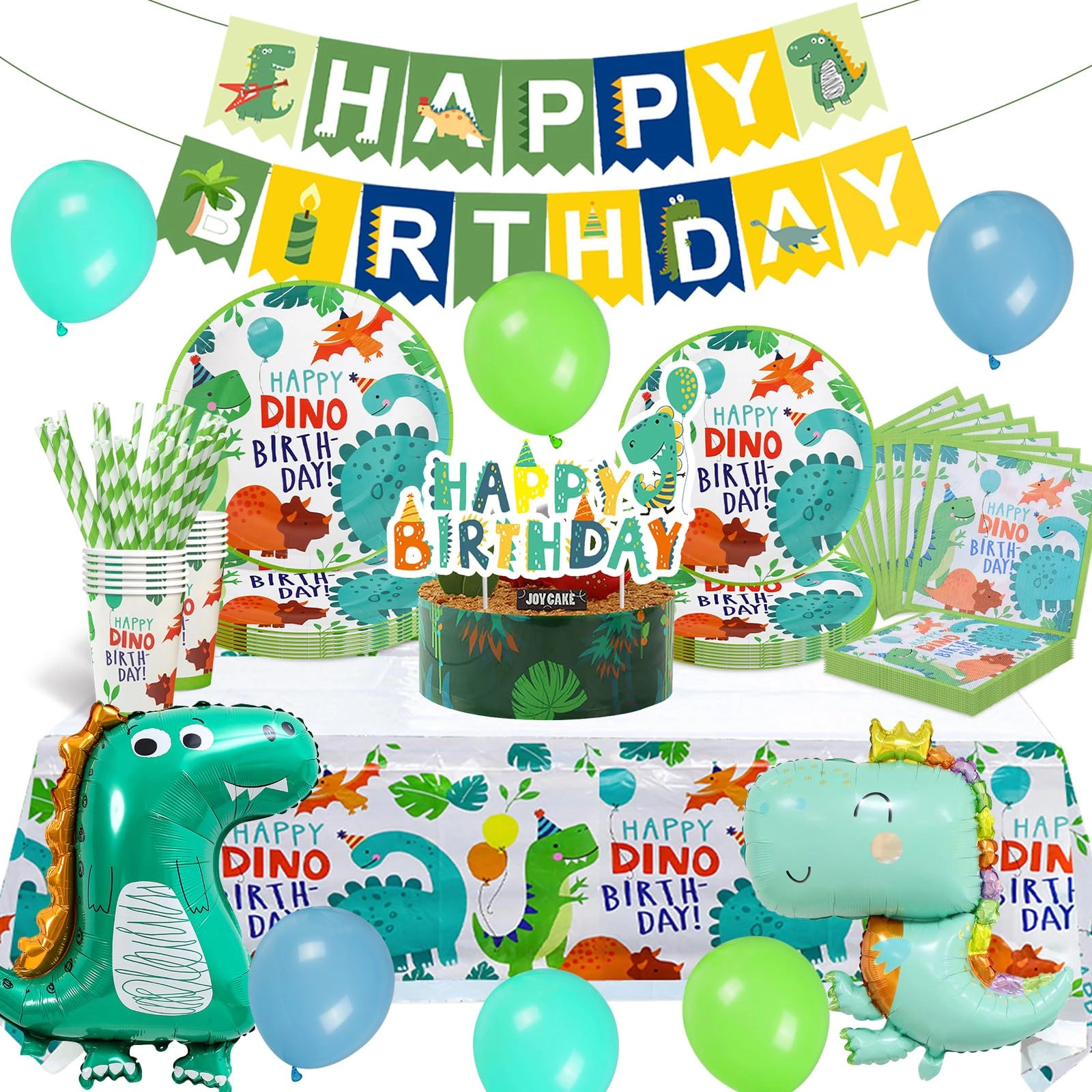 goldnice Dinosaur Birthday Party Tableware Set - 16pcs Birthday