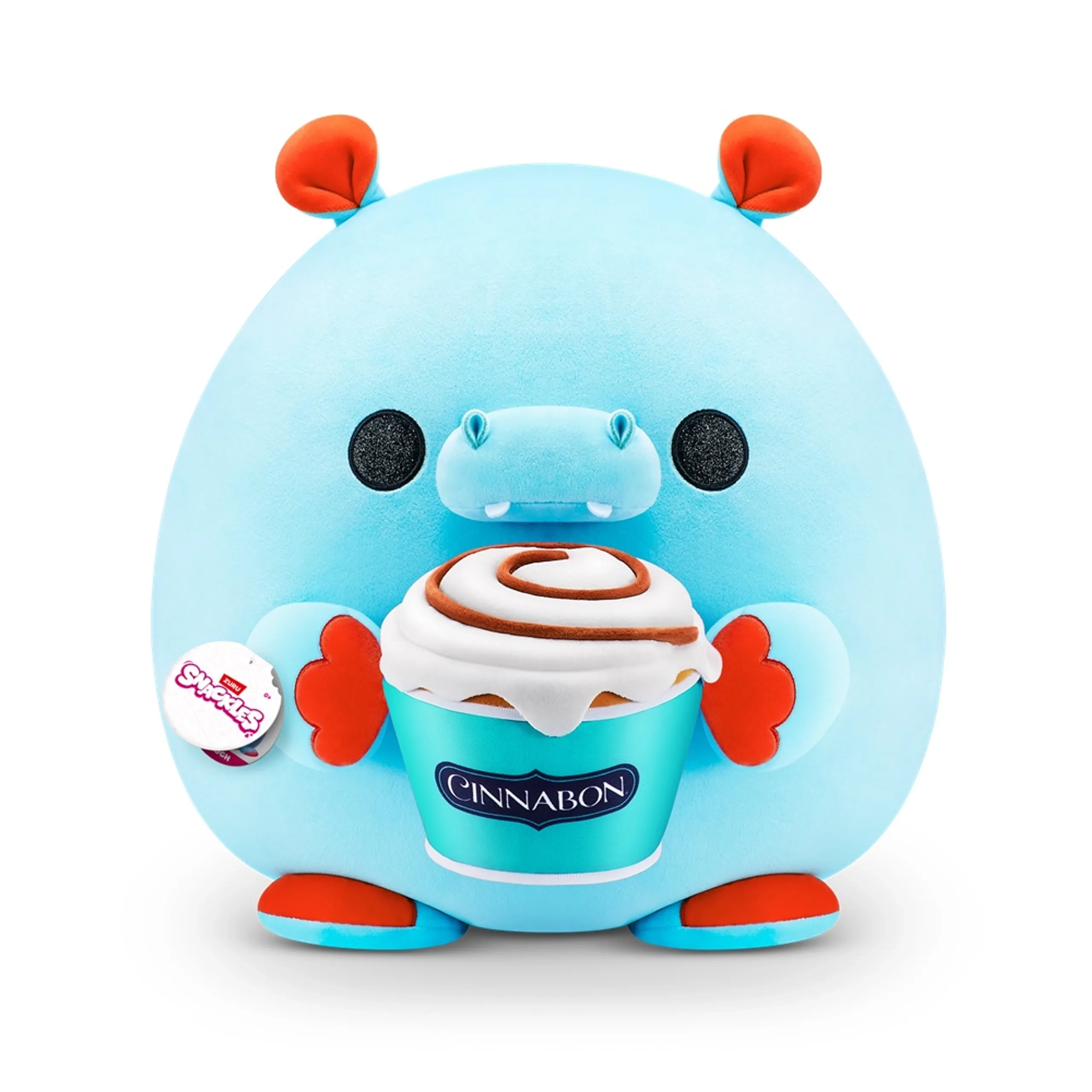 ZURU Hugh The Hippo - 35 cm Plush + Cinnabon