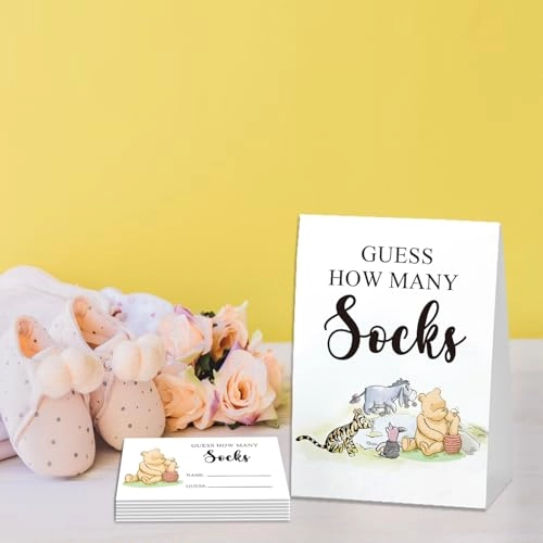 Winnie Baby Shower Game Cards - English Adult 50pcs