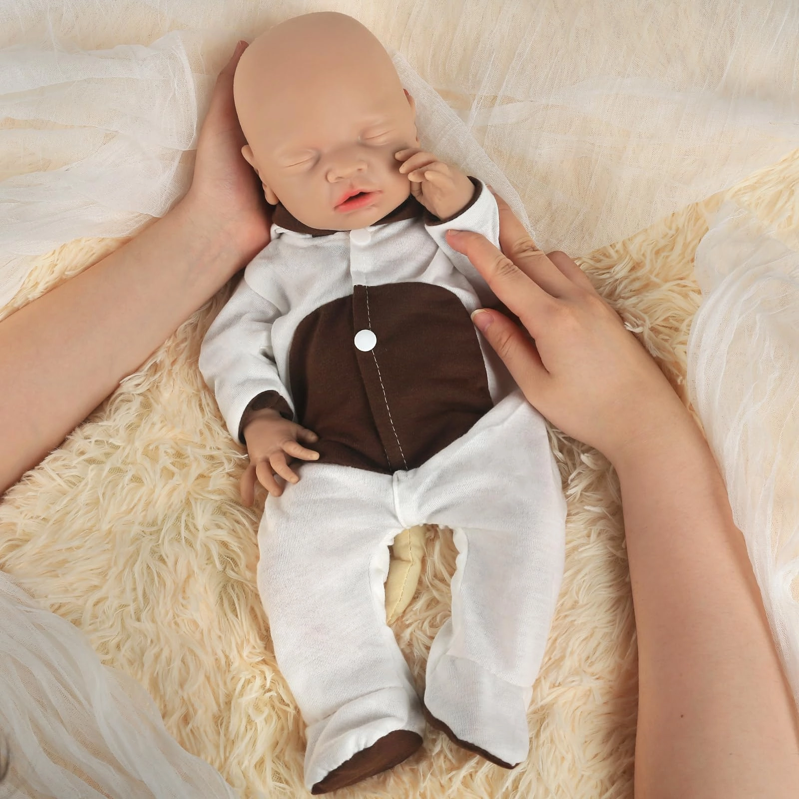 Sleeping Baby Doll - 16 inch Silicone Girl Skin Color Ages 3+