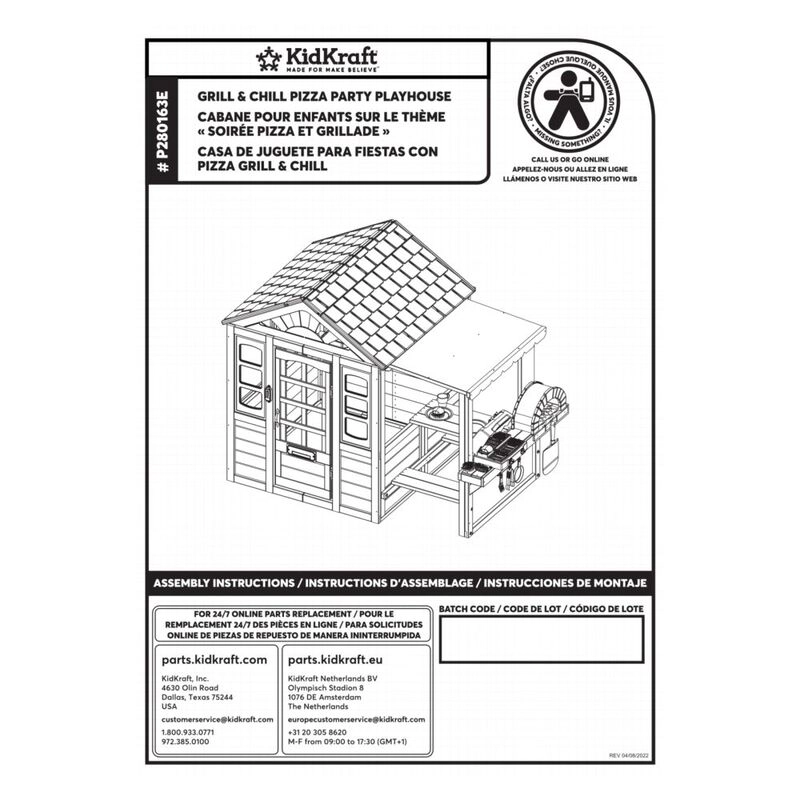 Grill & Chill Pizza Playhouse - 3-10 Years 110 lbs./child